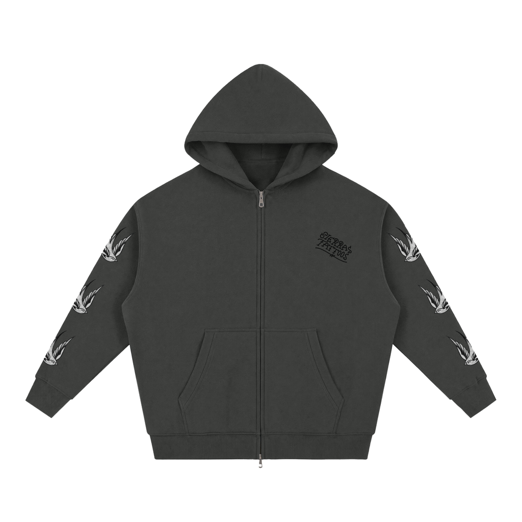 Mother Mary Oversized Fleece Boxy Zip Up Hoodie