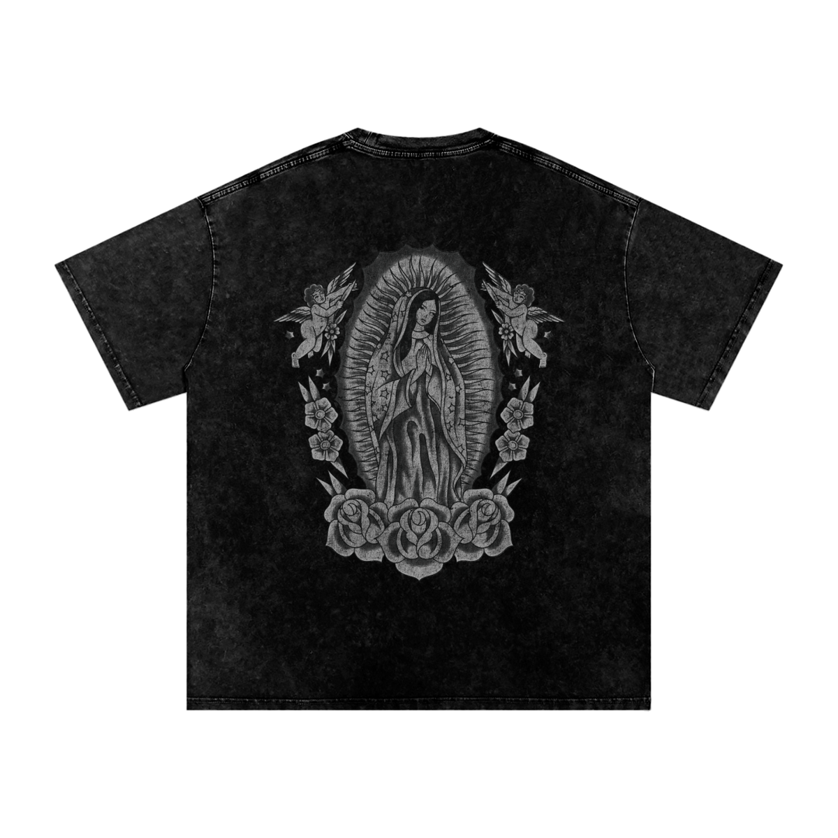 Snow Washed Oversized Mother Mary T-Shirt