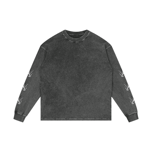 Acid Wash Oversize Long Sleeve Mother Mary